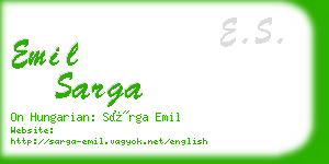 emil sarga business card